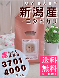 出産内祝い体重米 MY BABY新潟:3701～4000g